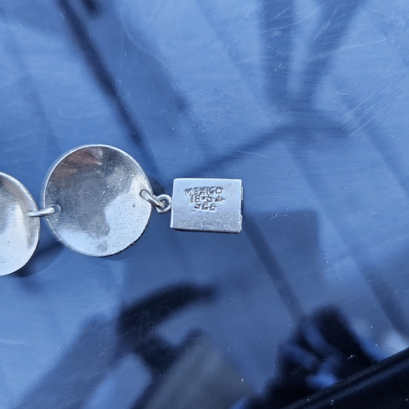 SIGNED 925 Mexico Vintage Silver Bracelet. - Picture 3 of 5